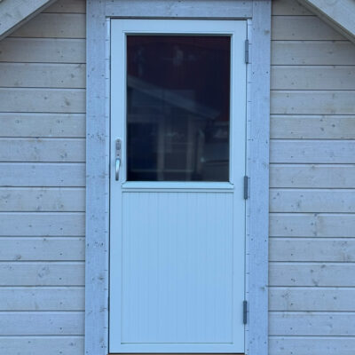 Balkongdør TRE hvit m. vindu 80X180 cm H-ut