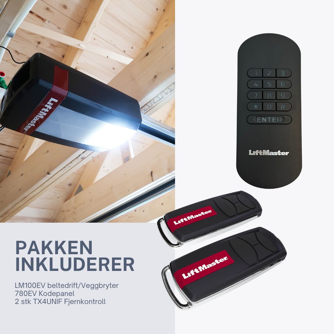 Garasjeåpner Liftmaster LM100EVF -2xTx4Unif-128EV- 780EV kodepanel