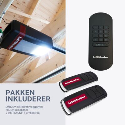 Portåpner Liftmaster LM80EVF-2xTx4Unif-128EV- 780EV kodepanel