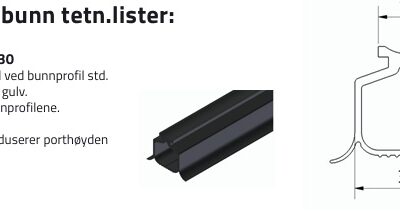 Bunntetningslist 40-S30 til nyere Lobas- porter